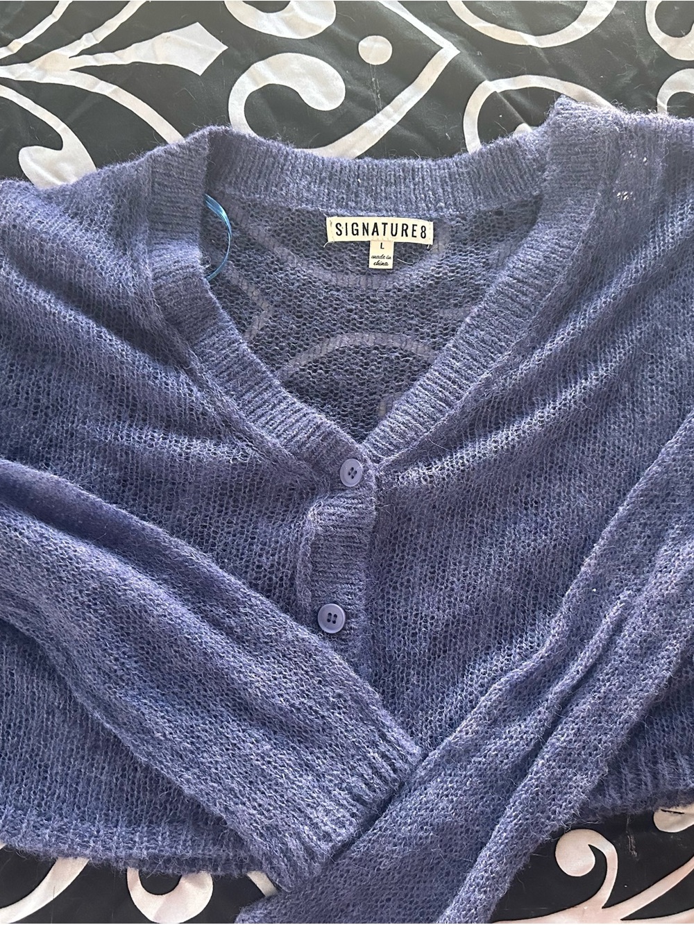 Signature8 Dusty Lavender V-Neck Button Cardigan
